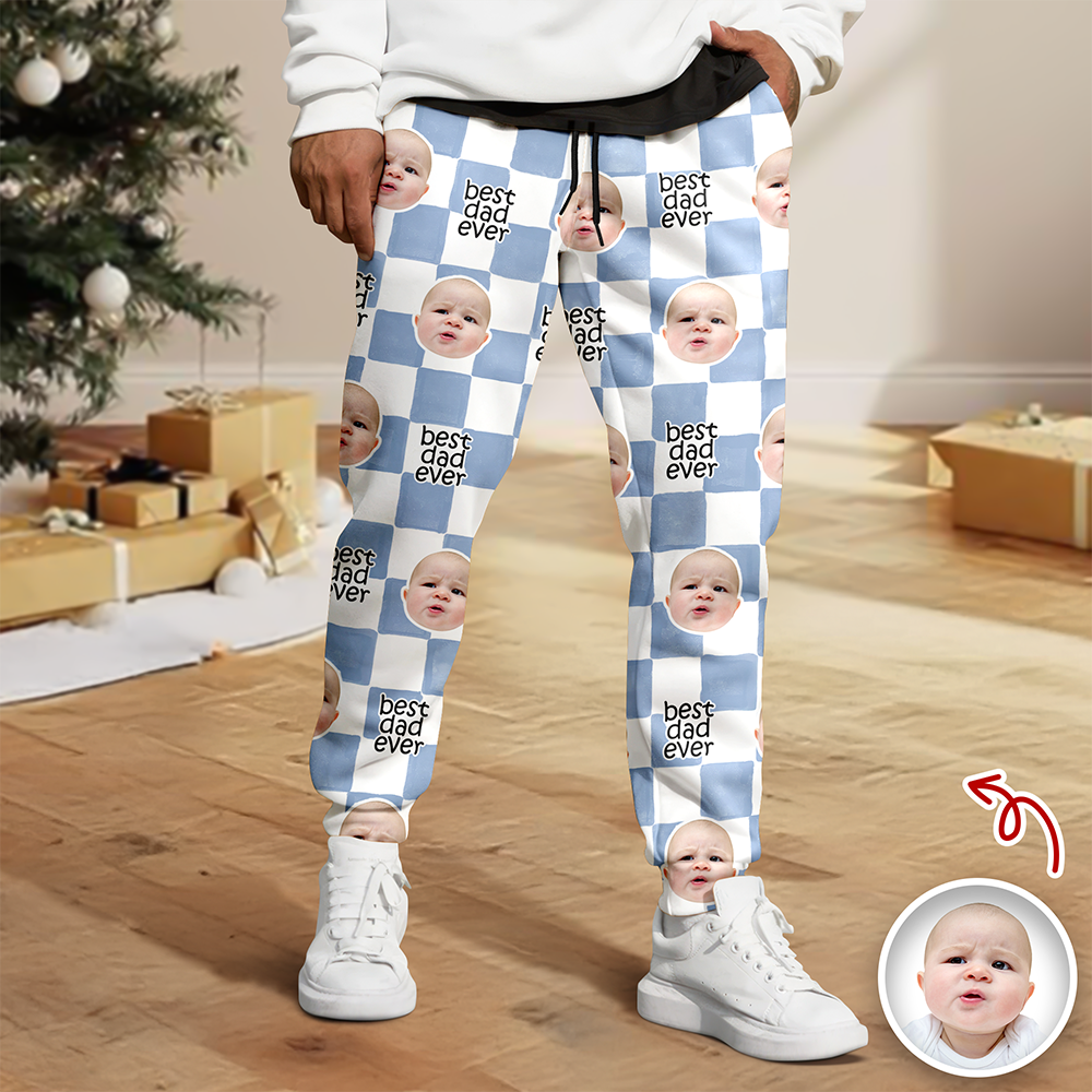 Personalized Retro Sweatpants Custom Photo Gift for Dad HN590 - Sweatpants FIX GradoCreations