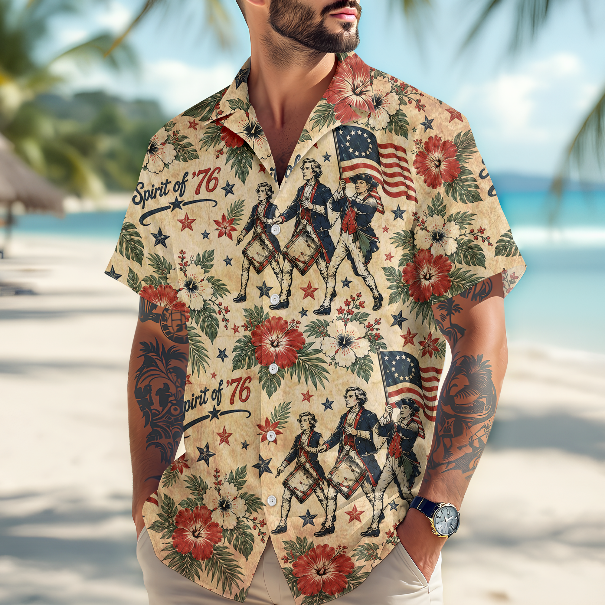 Personalized Hawaiian Shirt 250 Years America Celebration Gift for Dad HN590 - AOP Hawai Shirt GradoCreations