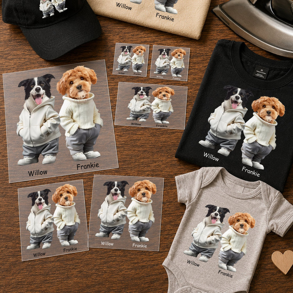 Personalized Dog Cat Photo DTF Transfer Gift for Dad HN590 - DTF Transfer different design GradoCreations