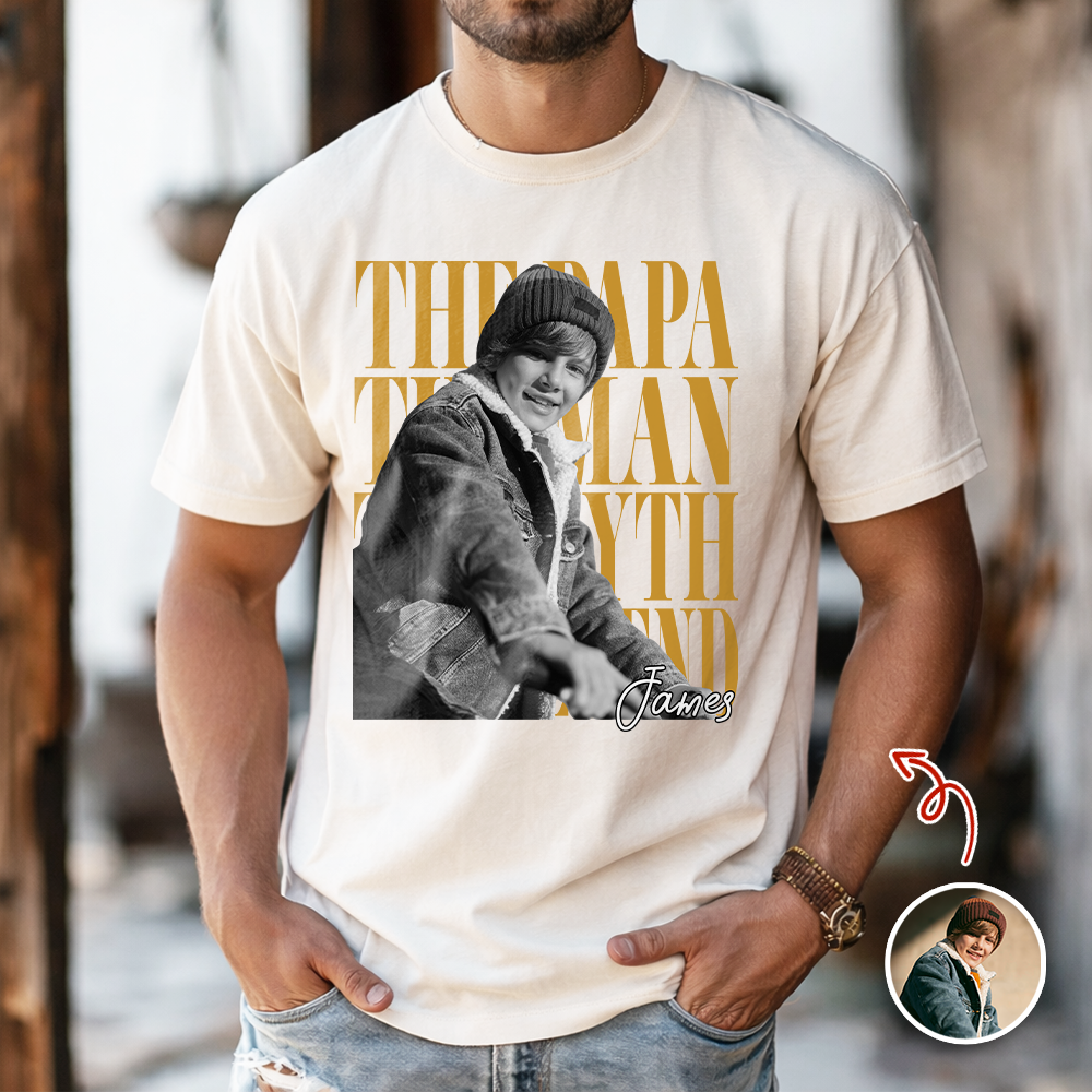 Personalized Photo Comfort Shirt Gift for Dad, Grandpa Comfort Shirt GradoCreations