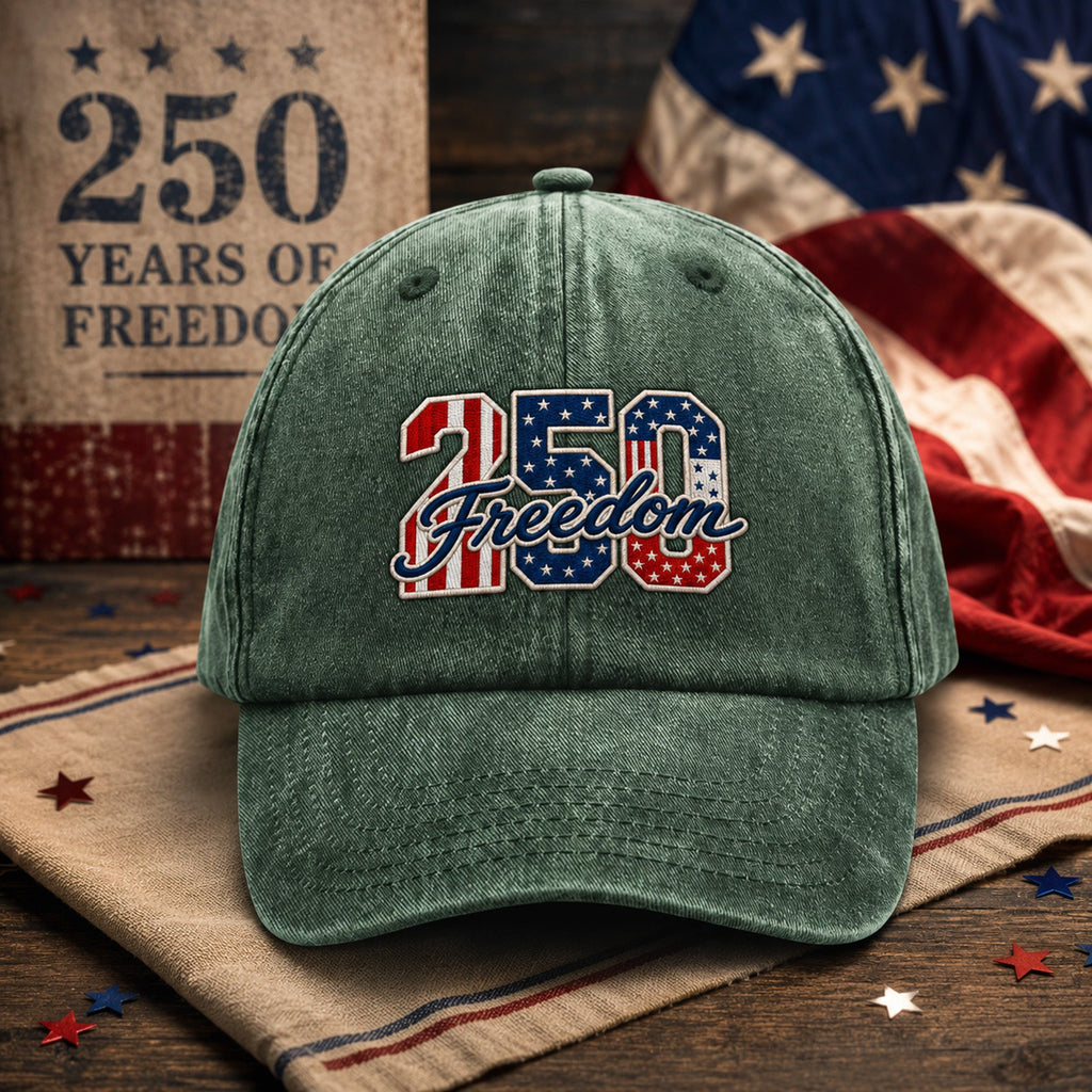 Personalized Embroidered Baseball Cap Patriotic Gift USA Flag HN590 - Embroidered Baseball Cap GradoCreations