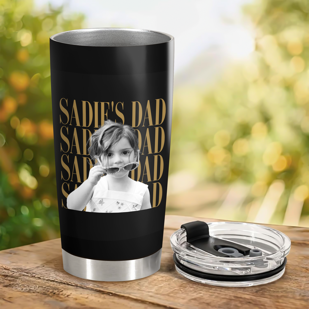 Personalized Vintage Photo Tumbler Custom Gift for Dad or Mom HN590 - Fat Tumbler GradoCreations