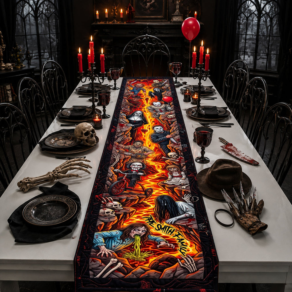 Personalized Halloween Quilt Table Runner Creepy Decor for Spooky Parties Quilt Table Runner GradoCreations