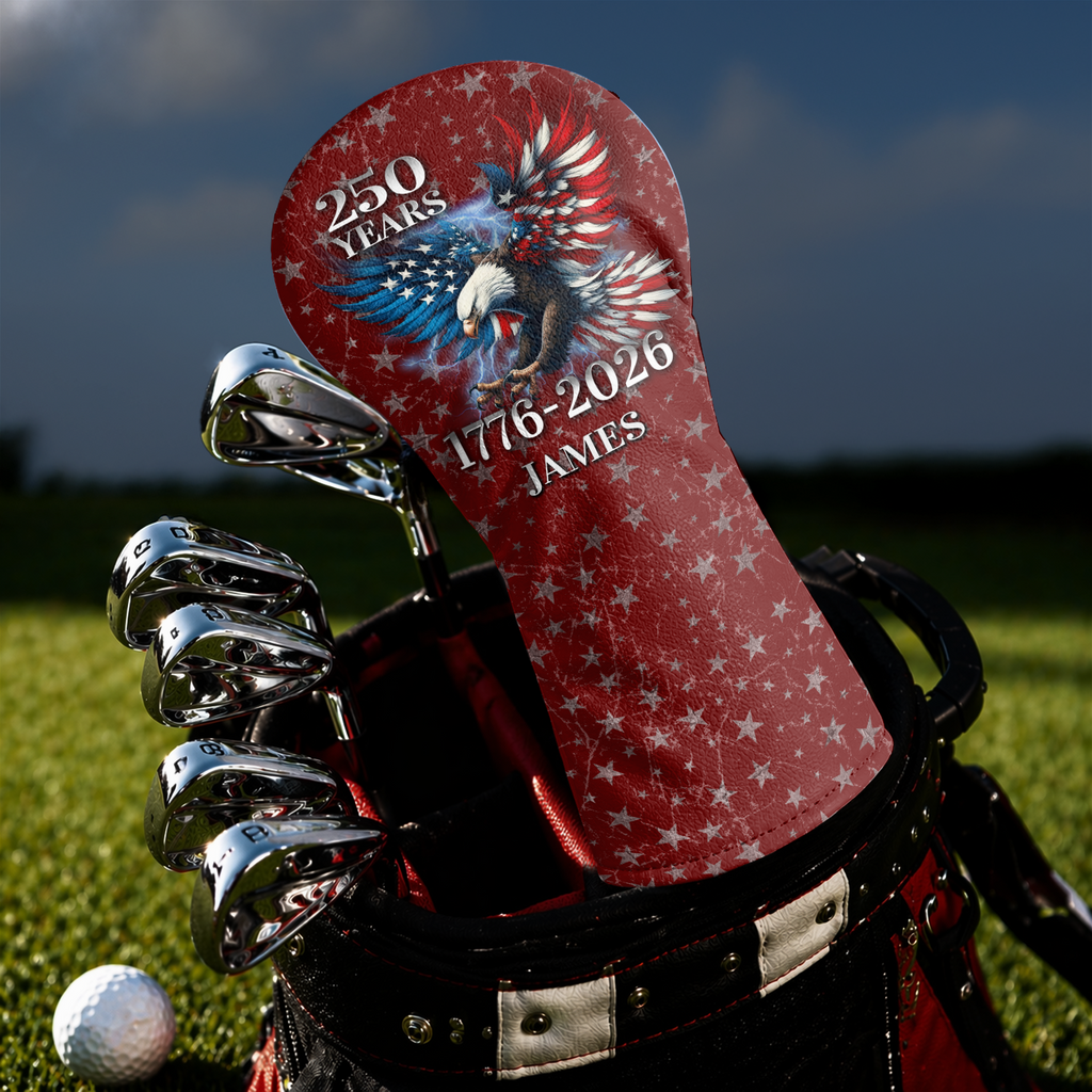Personalized Golf Head Cover American Eagle 250th Anniversary Gift for Dad HN590 - Golf Head Cover different design GradoCreations