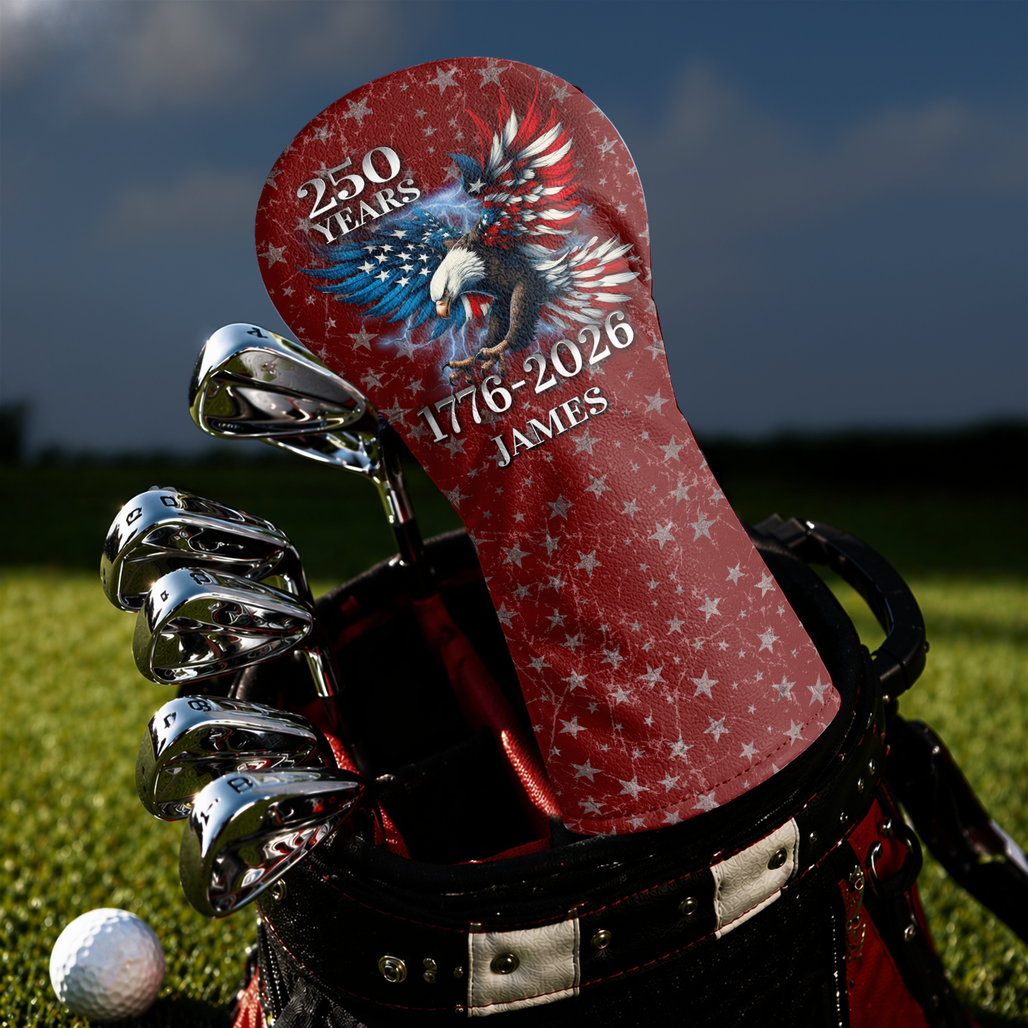 Personalized Golf Head Cover American Eagle 250th Anniversary Gift for Dad HN590 - Golf Head Cover different design GradoCreations