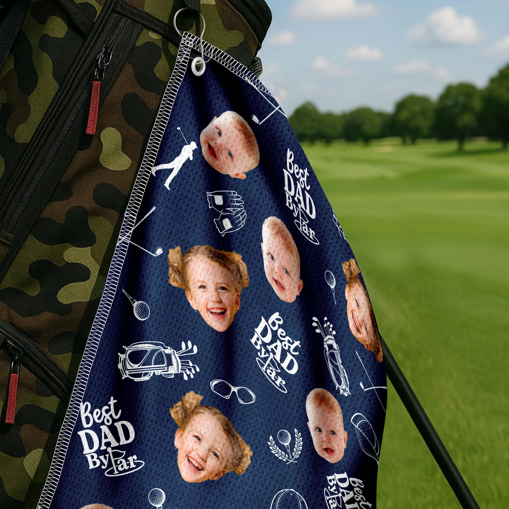 Personalized Funny Golf Towel Custom Photo Gift for Dad HN590 - Golf Towel GradoCreations