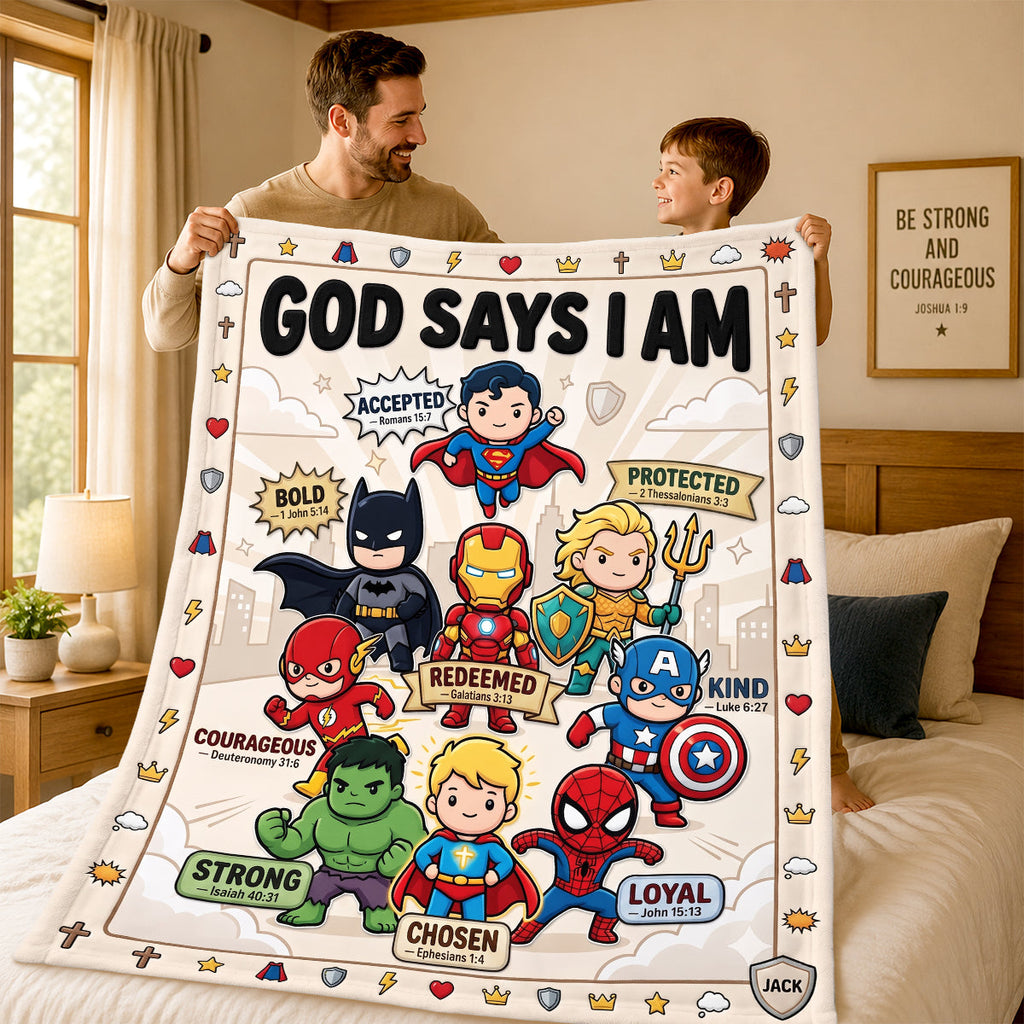 Personalized Faith-Inspired Blanket for Kids - Custom Gift Blanket GradoCreations