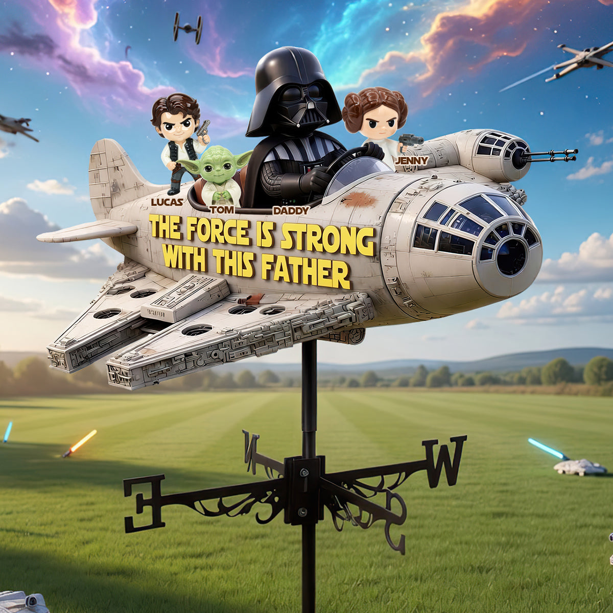 Personalized The Force Is Strong Weather Vane Father Gift