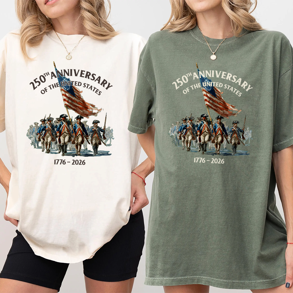 250th Anniversary T-Shirt American Flag Gift for Him/Her Comfort Shirt GradoCreations