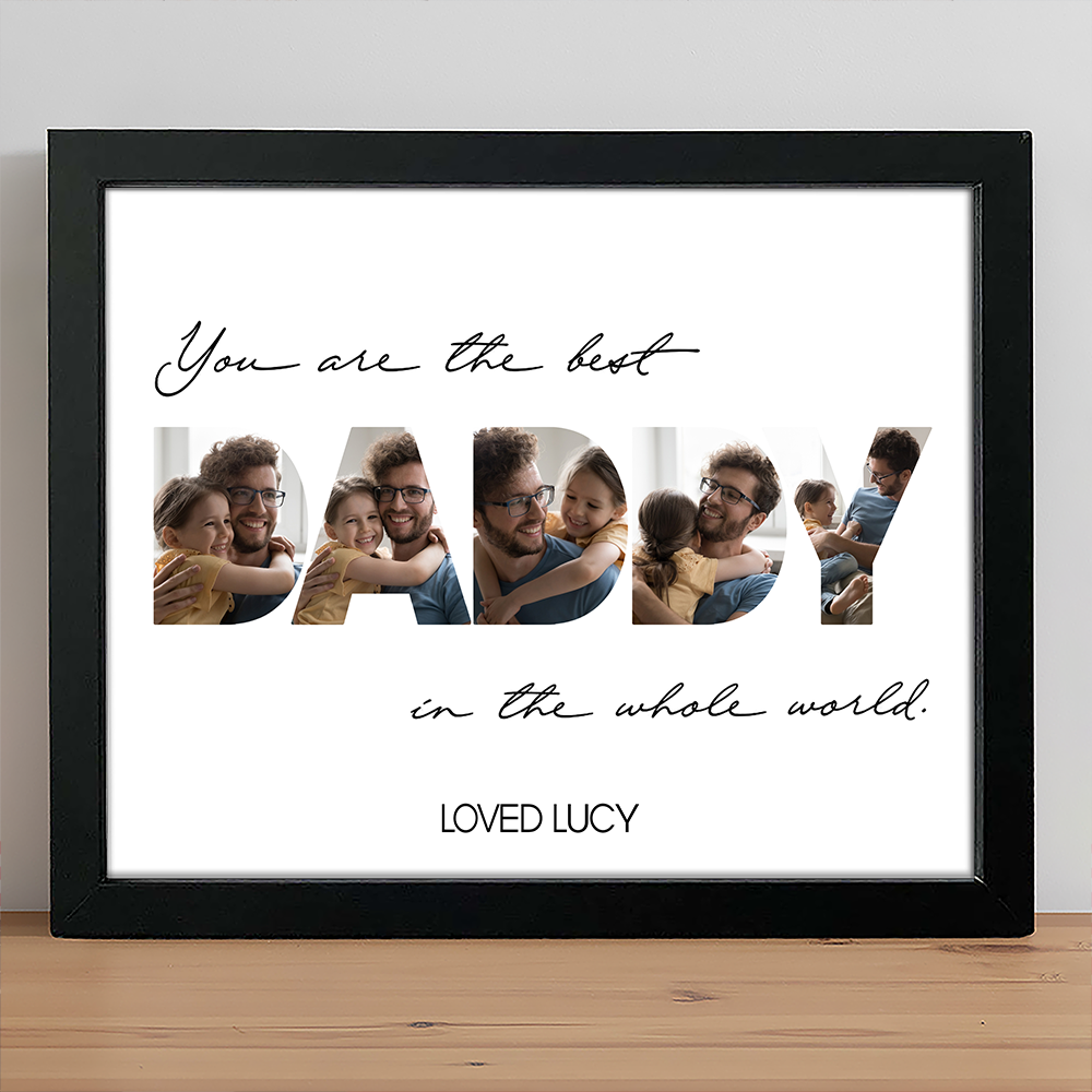Personalized Photo Frame Custom Dad Picture Gift for Father's Day HN590 - Picture Frame GradoCreations