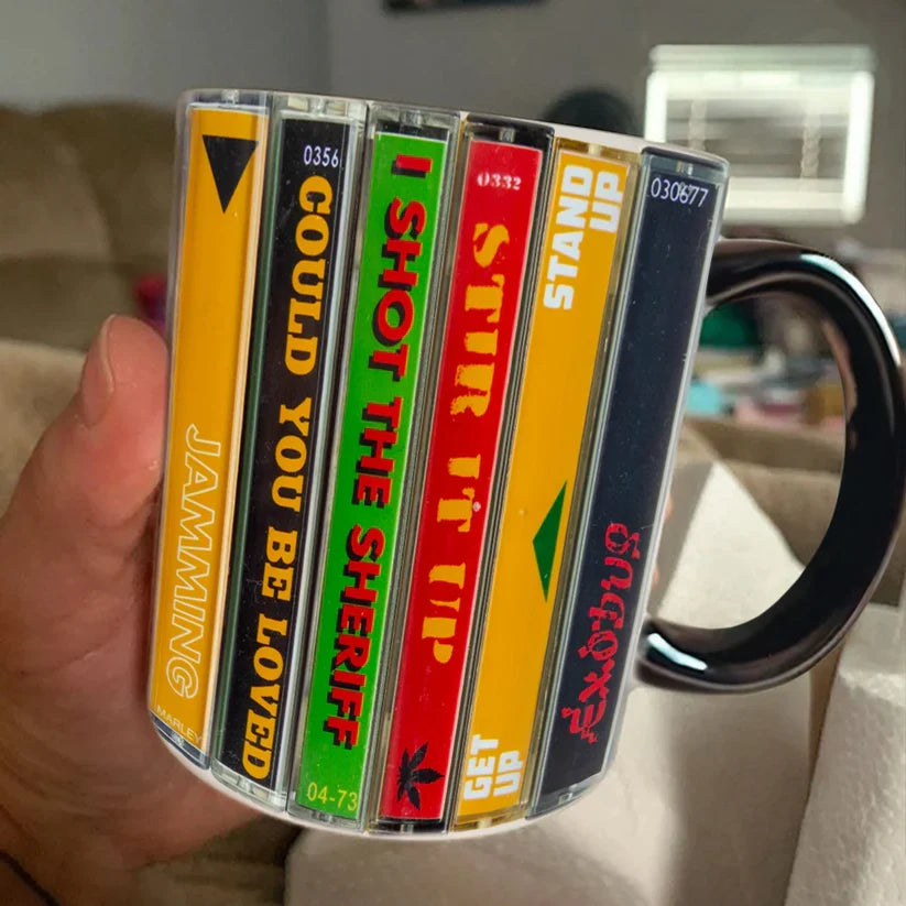 Bob Marley Retro Music Cassette Accent Mug Ceramic Gift GradoCreations