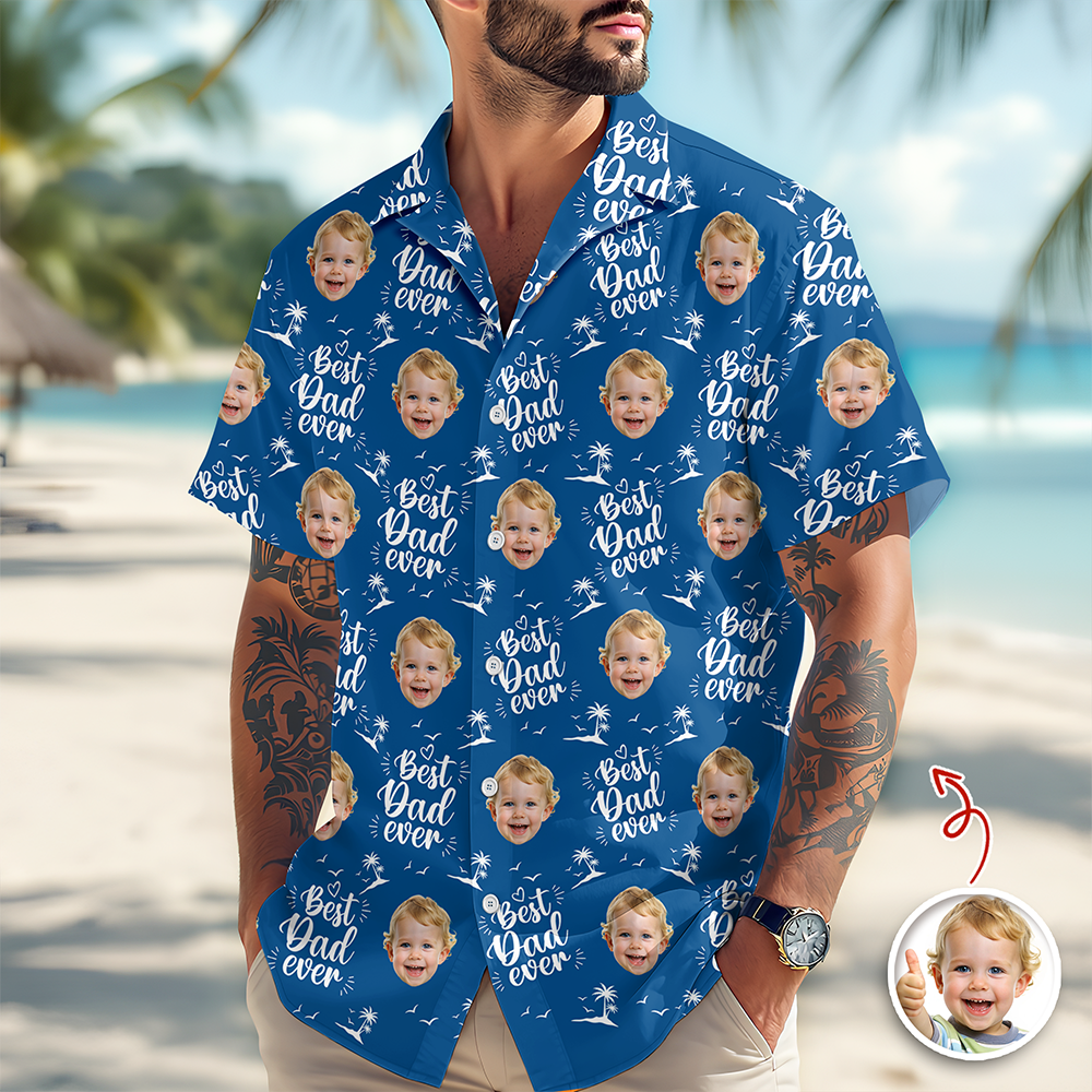 Personalized Hawaii Shirt Custom Photo Gift for Dad HN590 - AOP Hawai Shirt GradoCreations