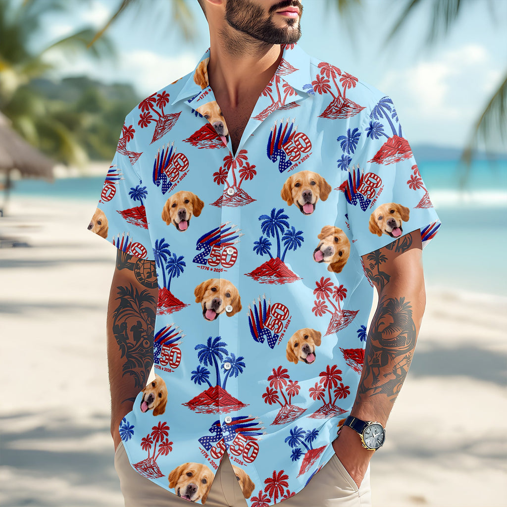 Custom Photo 250 Years America Anniversary Hawaiian Shirt Gift HN590 - AOP Hawai Shirt GradoCreations