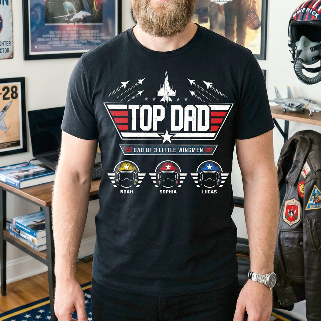 Personalized Top Dad Shirt with Kids' Names - Father's Day Gift