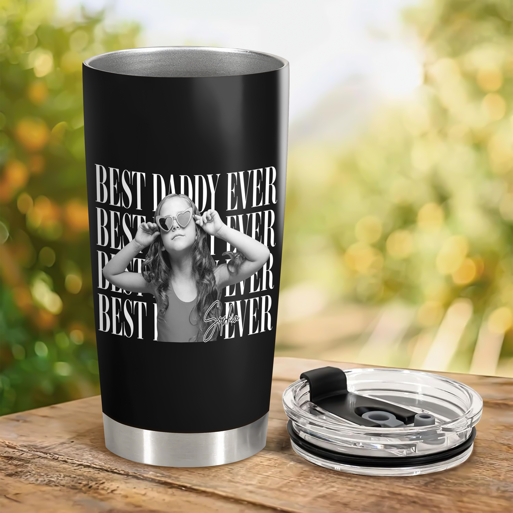 Personalized Photo Tumbler Custom Kid Picture Gift for Dad HN590 - Fat Tumbler GradoCreations