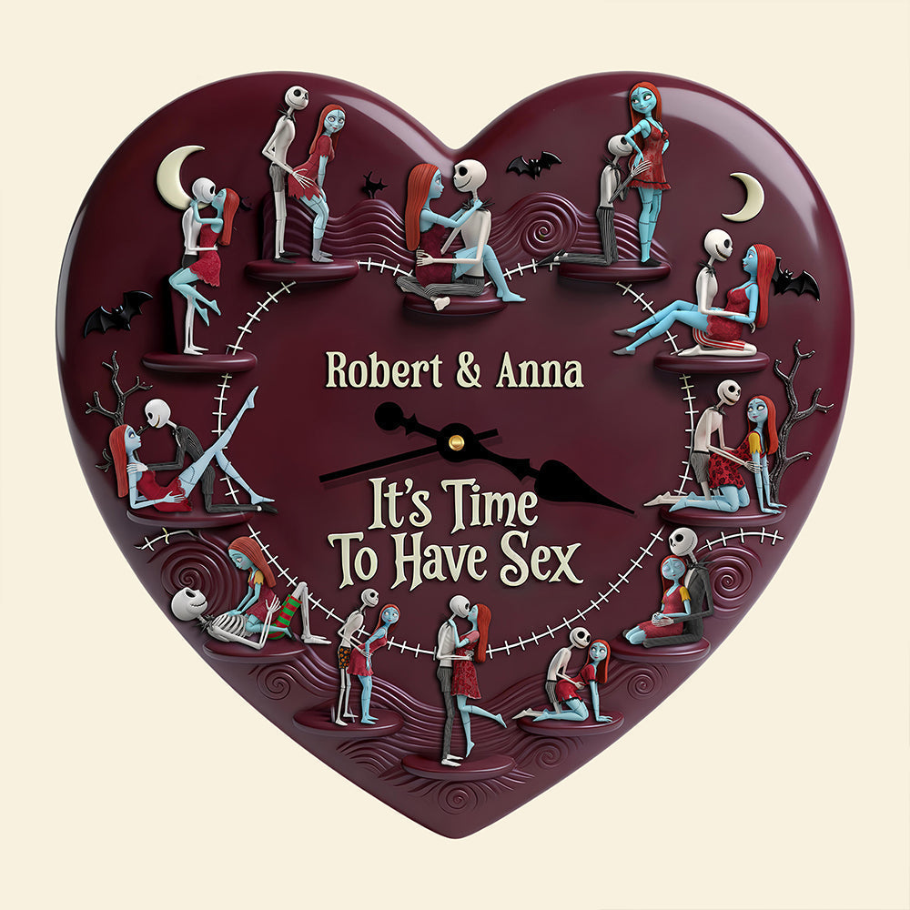 Personalized Heart Wall Clock Funny Couple Gift Custom Name Wall Hanging Clock GradoCreations