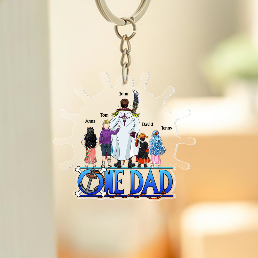 Personalized Pirate Adventure Keychain Gift for Dad - Acrylic Father's Day Keepsake