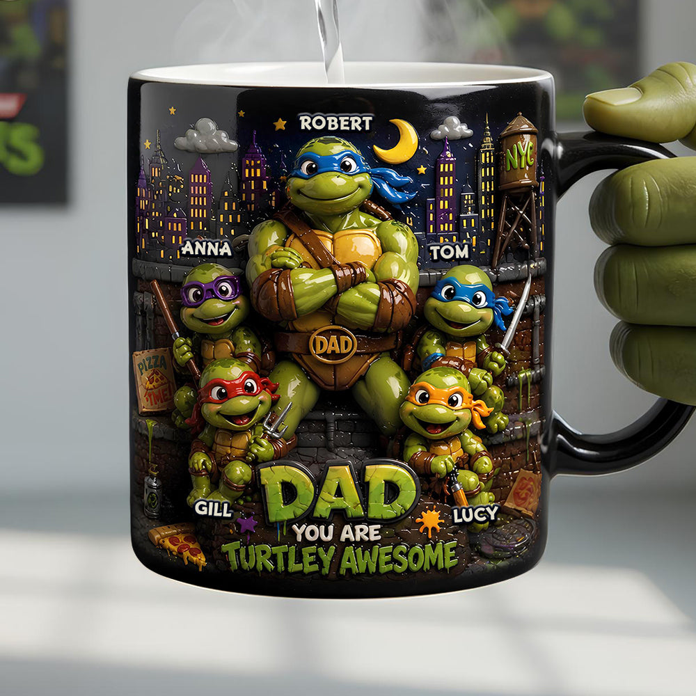 Personalized Color Changing Mug Magic Gift for Dad - Turtley Awesome
