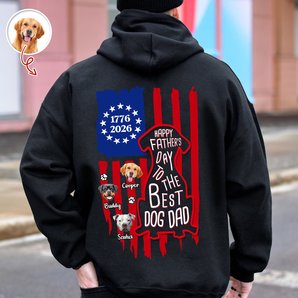 Personalized Father's Day Shirt Best Dog Dad Gift Custom Design HN590 - Tshirt Back GradoCreations