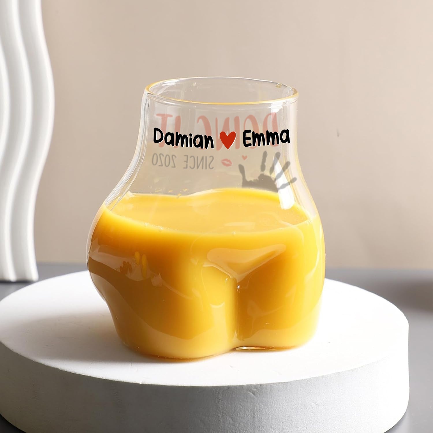 Funny Body Shaped Glass Cup Personalized Gift for Him HN590 - Body Shaped Glass Cup GradoCreations