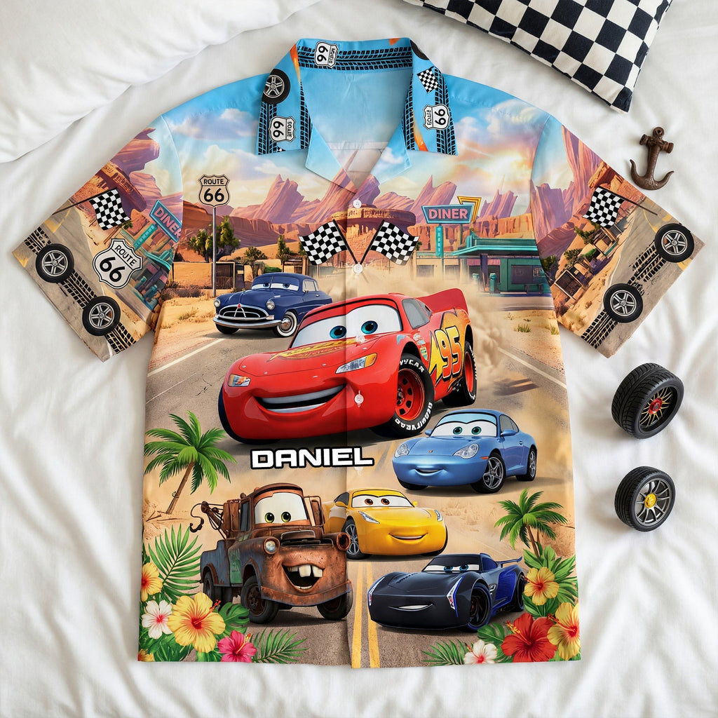 Personalized Hawaiian Shirt with Cars Design Gift for Him