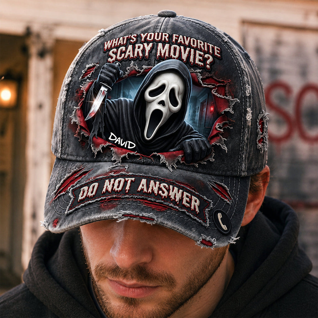 Personalized Halloween Cap with Creepy Characters Gift for Him/Her Classic Cap GradoCreations