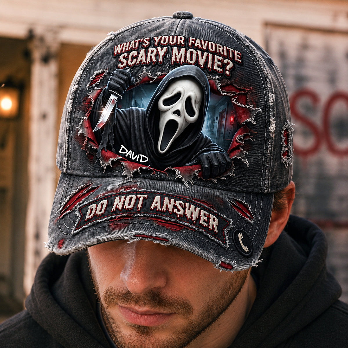 Personalized Halloween Cap with Creepy Characters Gift for Him/Her Classic Cap GradoCreations