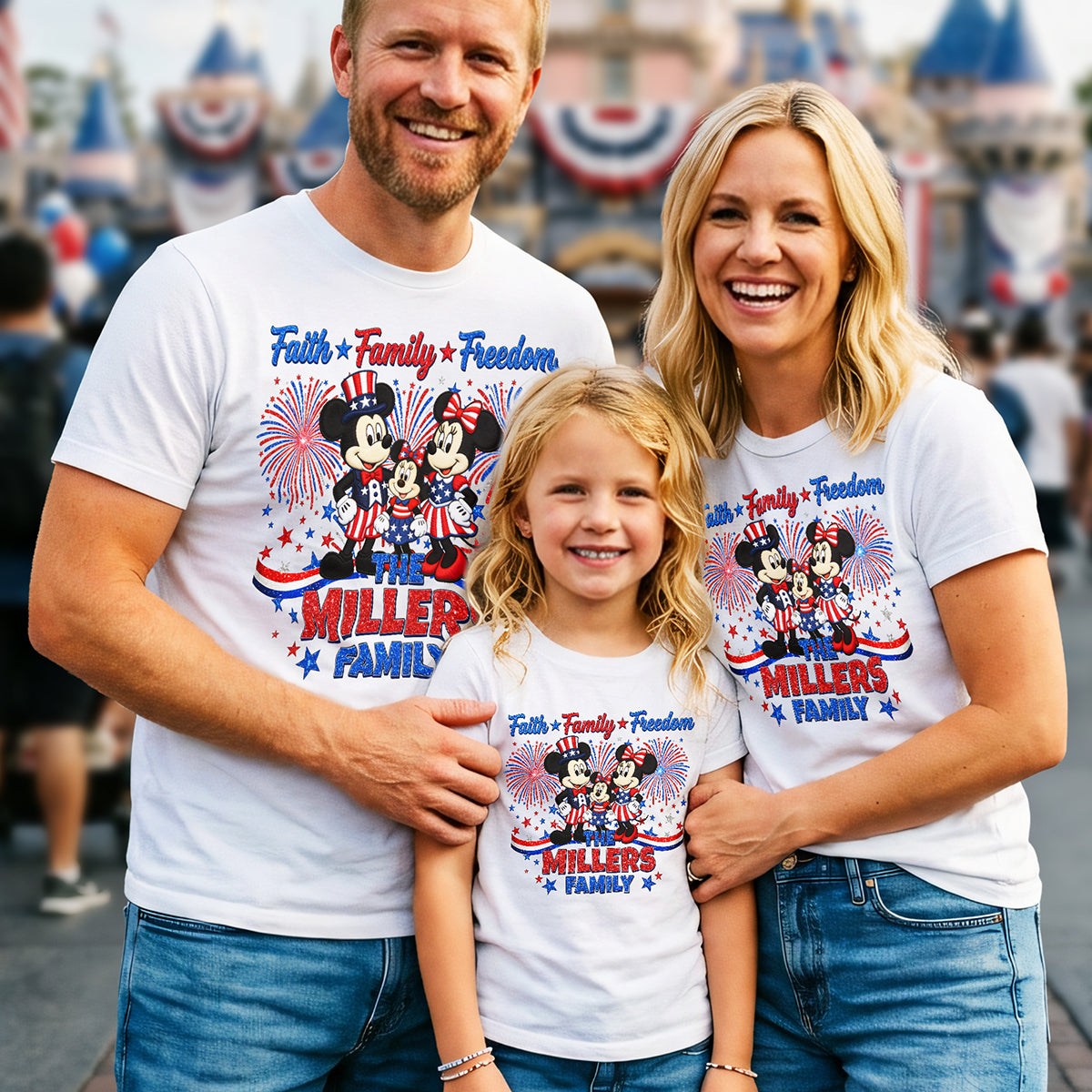 Personalized 4th of July Family Shirt with Mickey Mouse Design