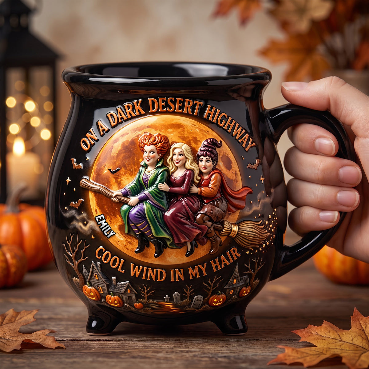 Personalized Cauldron Coffee Mug Gift for Her - Halloween Theme Cauldron Coffee Mug GradoCreations