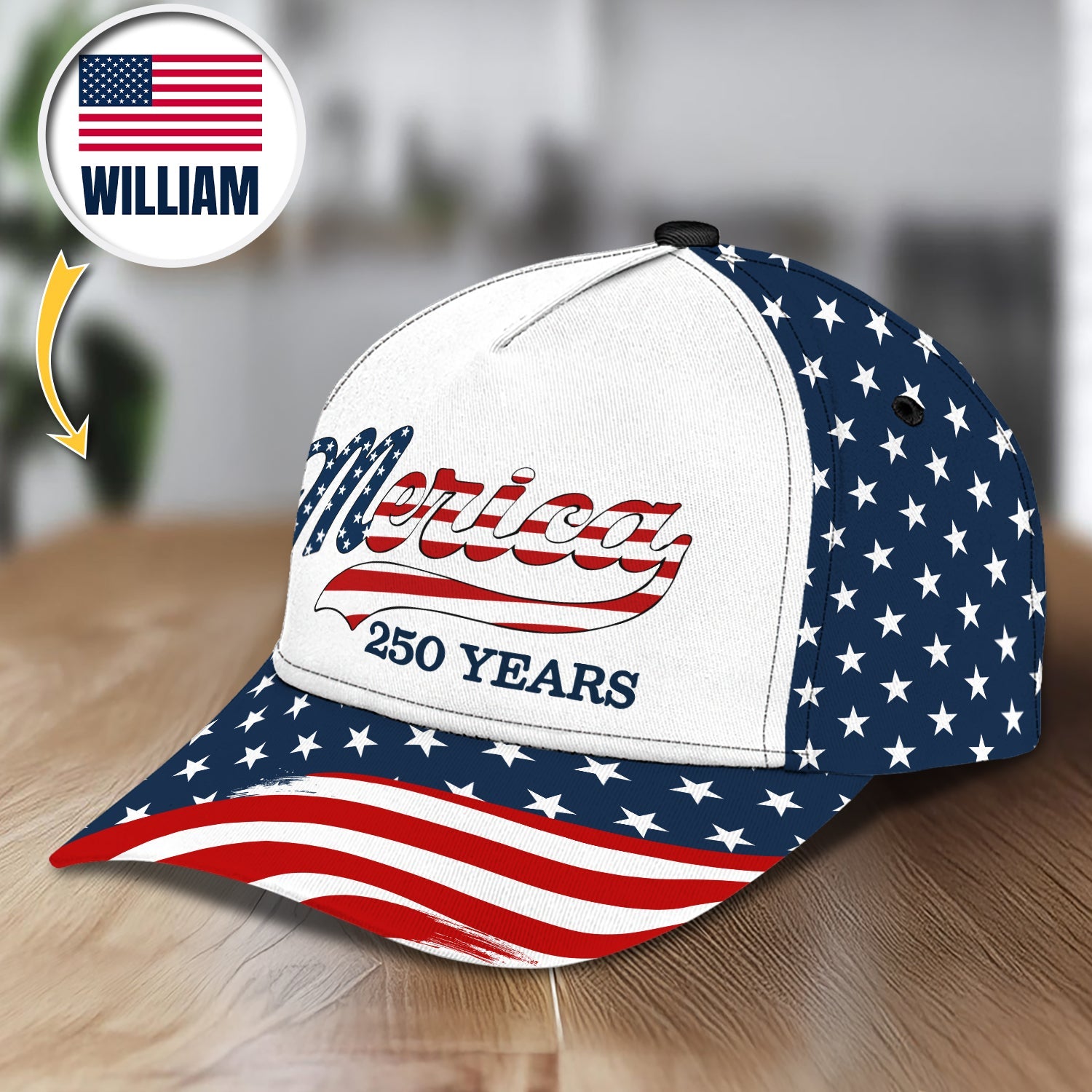 Personalized USA Patriotic Classic Cap Custom Name Gift for Dad HN590 - AOP Cap GradoCreations