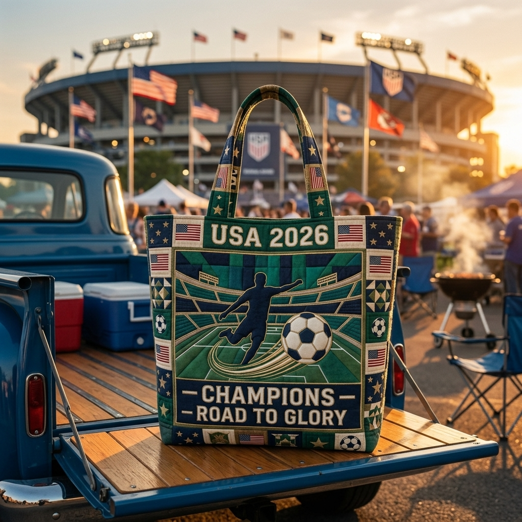 USA 2026 Champions Quilted Tote Bag Gift for Football Fan
