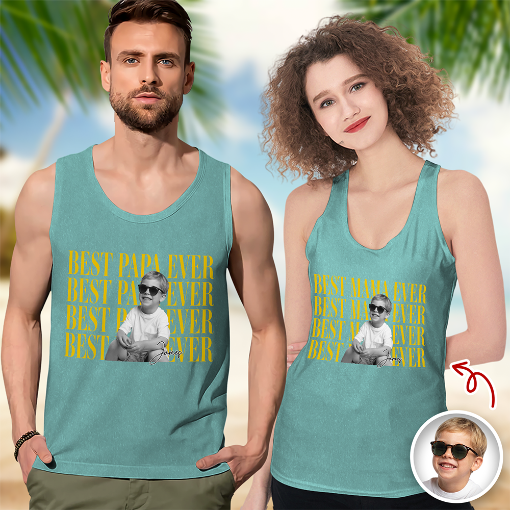 Personalized Vintage Photo Tank Top Unique Gift for Dad HN590 - 3D Tanktop GradoCreations