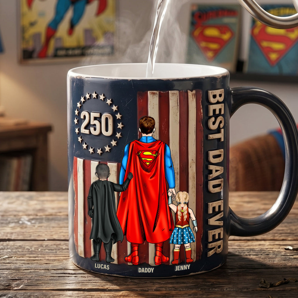 Personalized Best Dad Ever Ceramic Mug Unique Gift for Father's Day