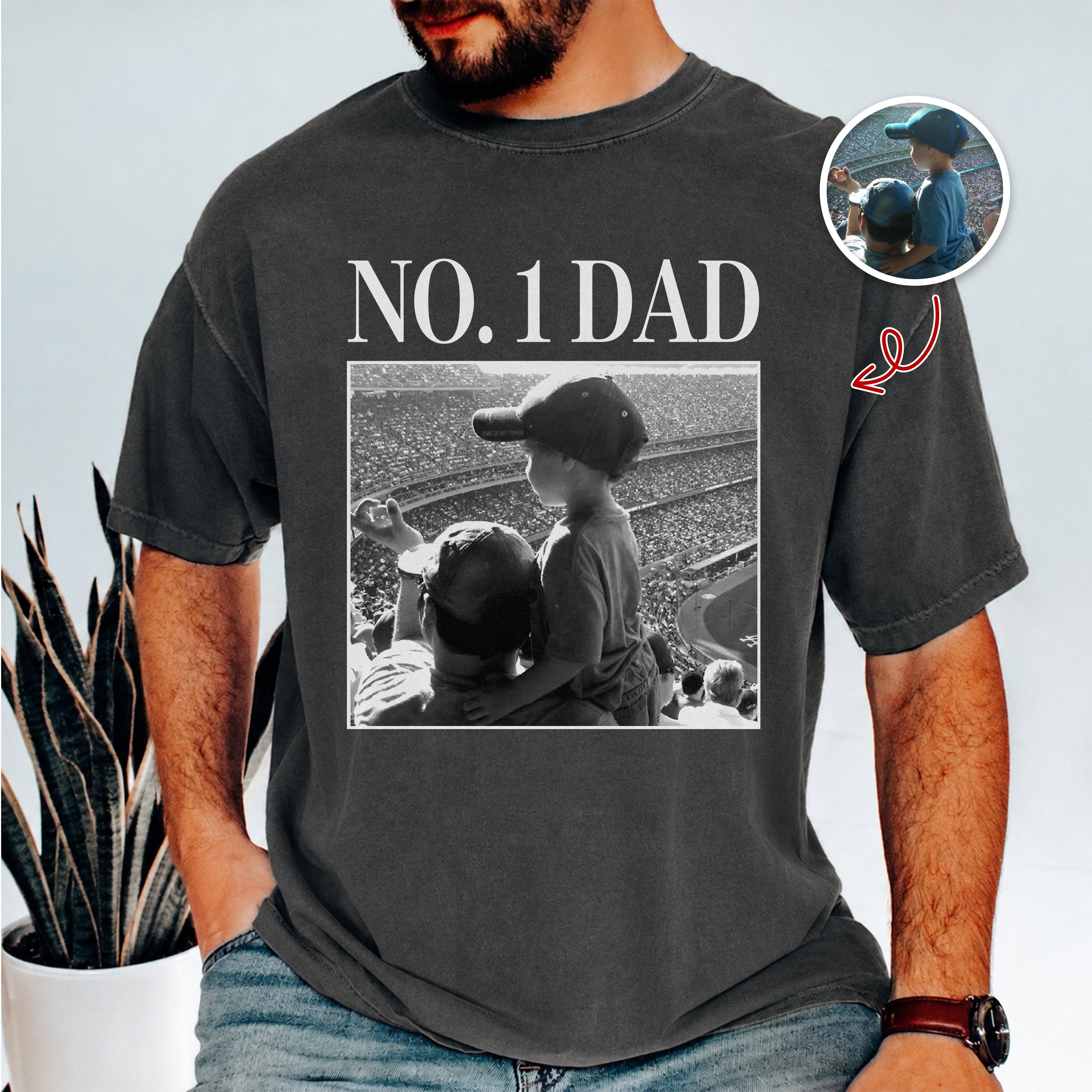 Personalized Vintage Photo Comfort Shirt Gift for Dad Comfort Shirt GradoCreations