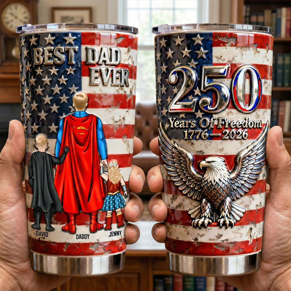 Personalized Patriotic Tumbler 250th Anniversary Gift for Dad