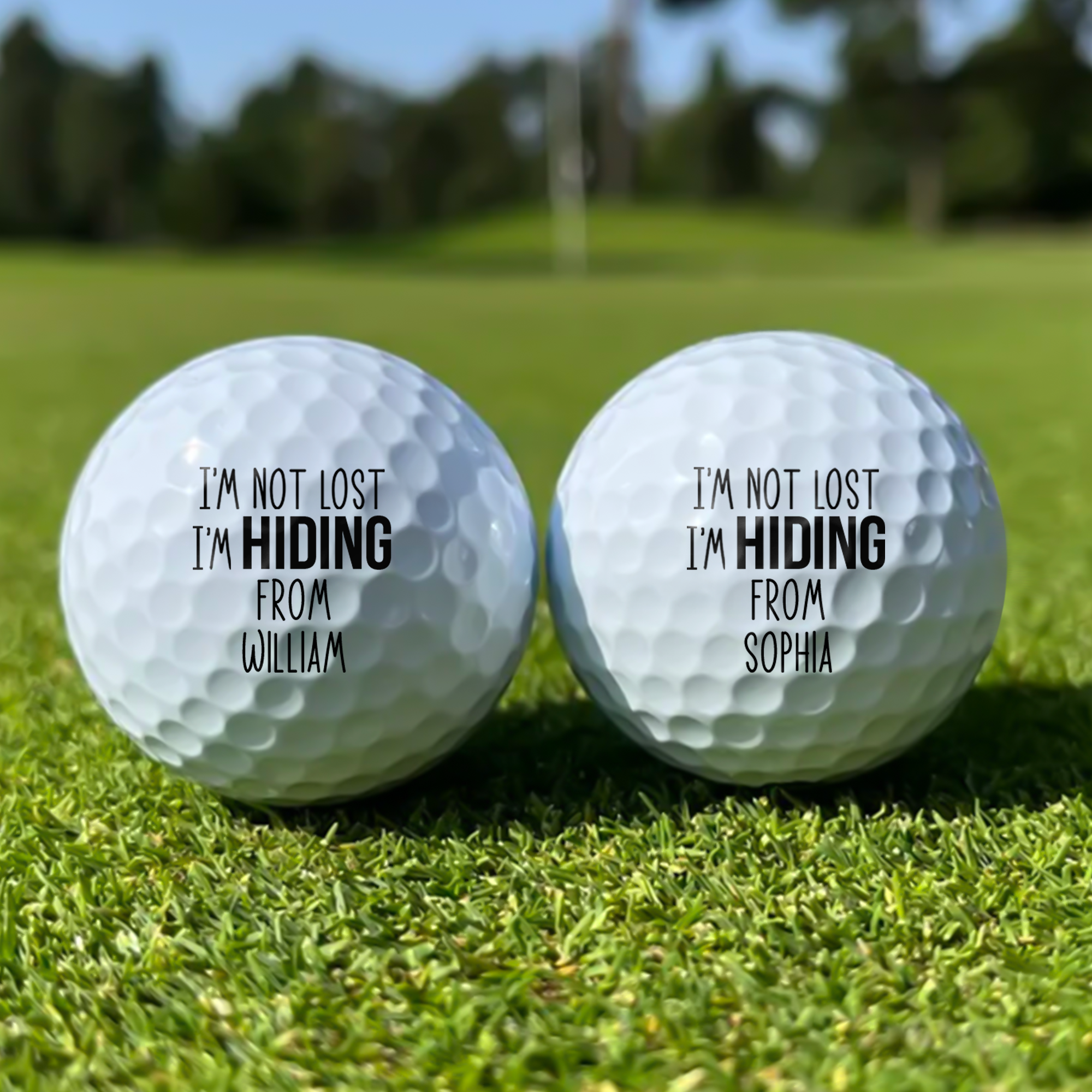 Personalized Golf Ball I'm Not Lost I'm Hiding Gift for Dad HN590 - Golf Ball GradoCreations