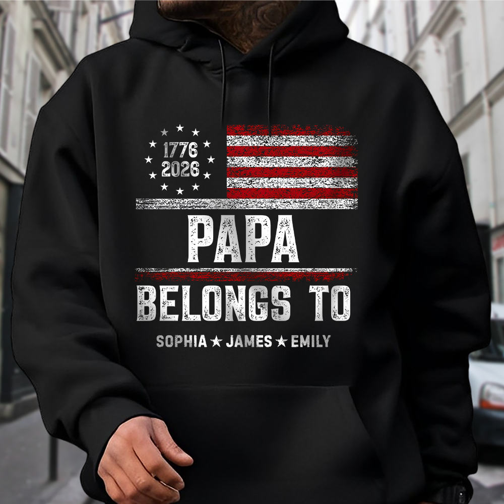 Personalized Papa Belongs To Dark Shirt Patriotic Gift for Dad HN590 - Tshirt GradoCreations