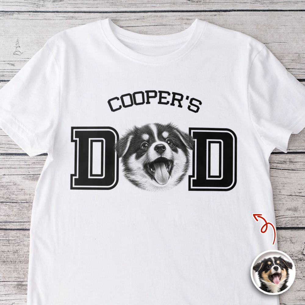 Custom Photo T-Shirt for Dog Dad Personalized Father's Day Gift HN590 - Tshirt AI fix GradoCreations