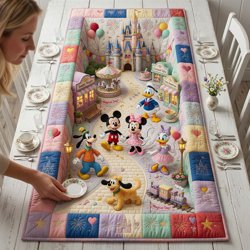 Personalized Disney Magic Mouse Table Runner Custom Family Gift Quilt Table Runner GradoCreations