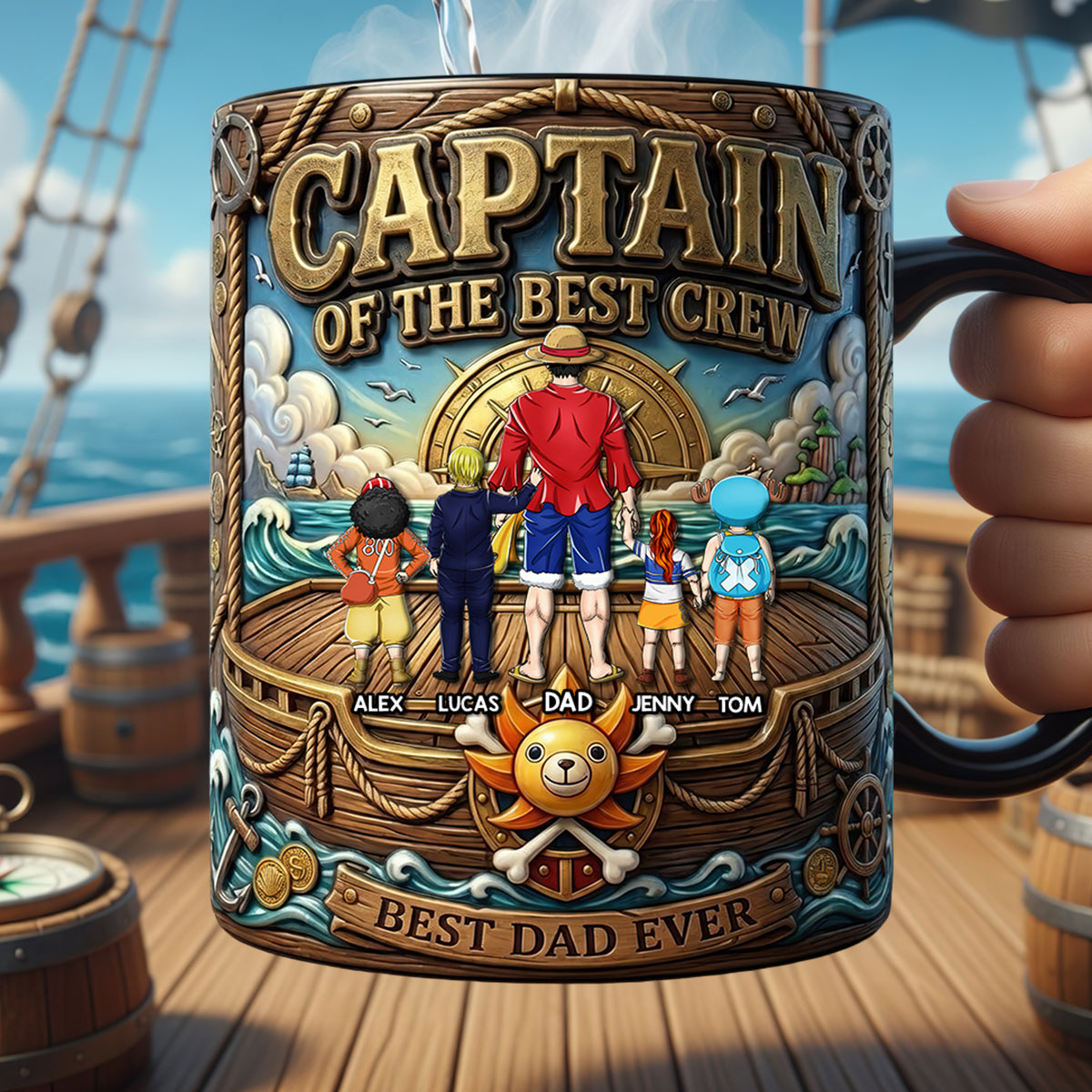 Personalized Ceramic Mug Captain of the Best Crew Gift for Dad