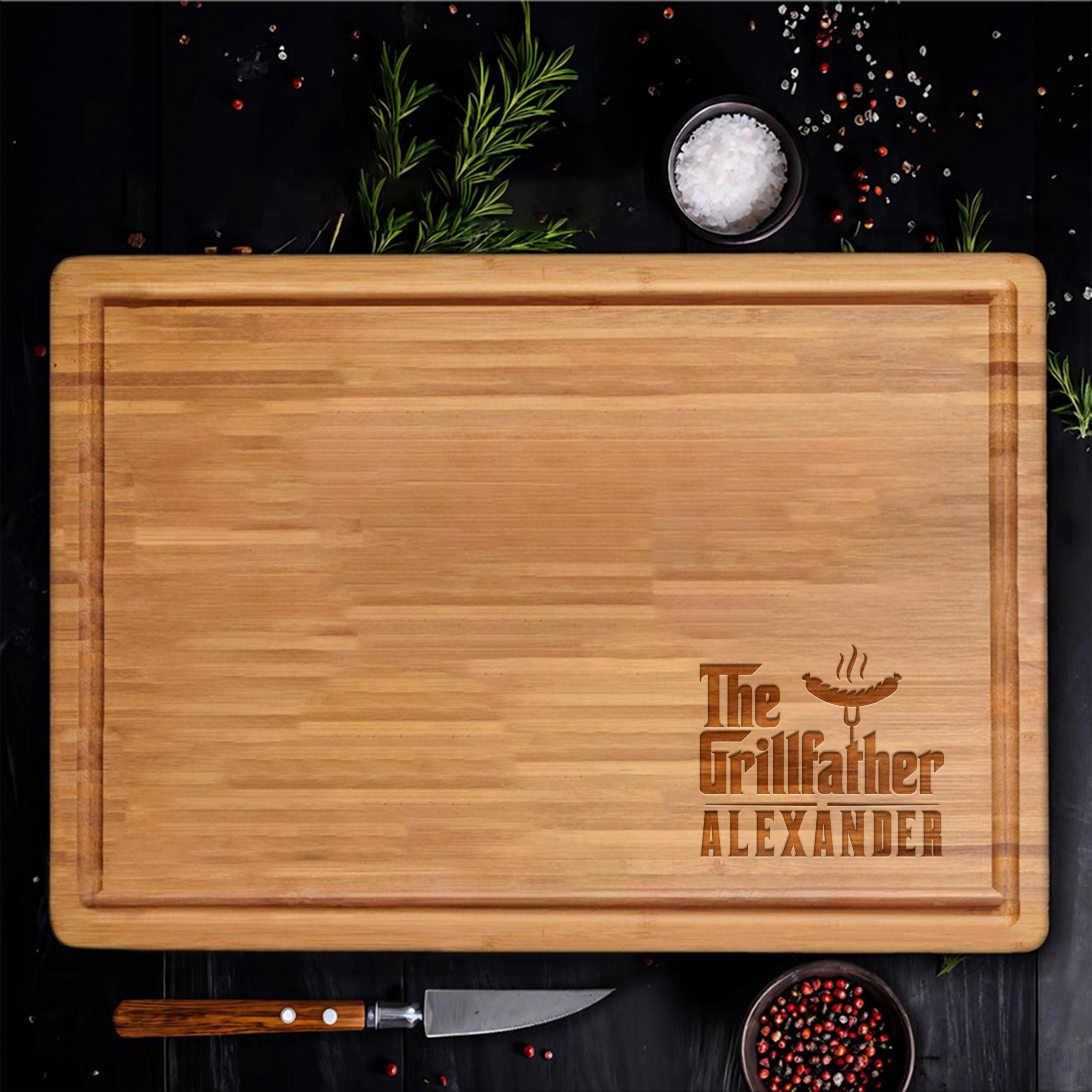 Personalized Engraved Cutting Board Gift for Dad | Father's Day HN590 - Engraved Cutting Board GradoCreations