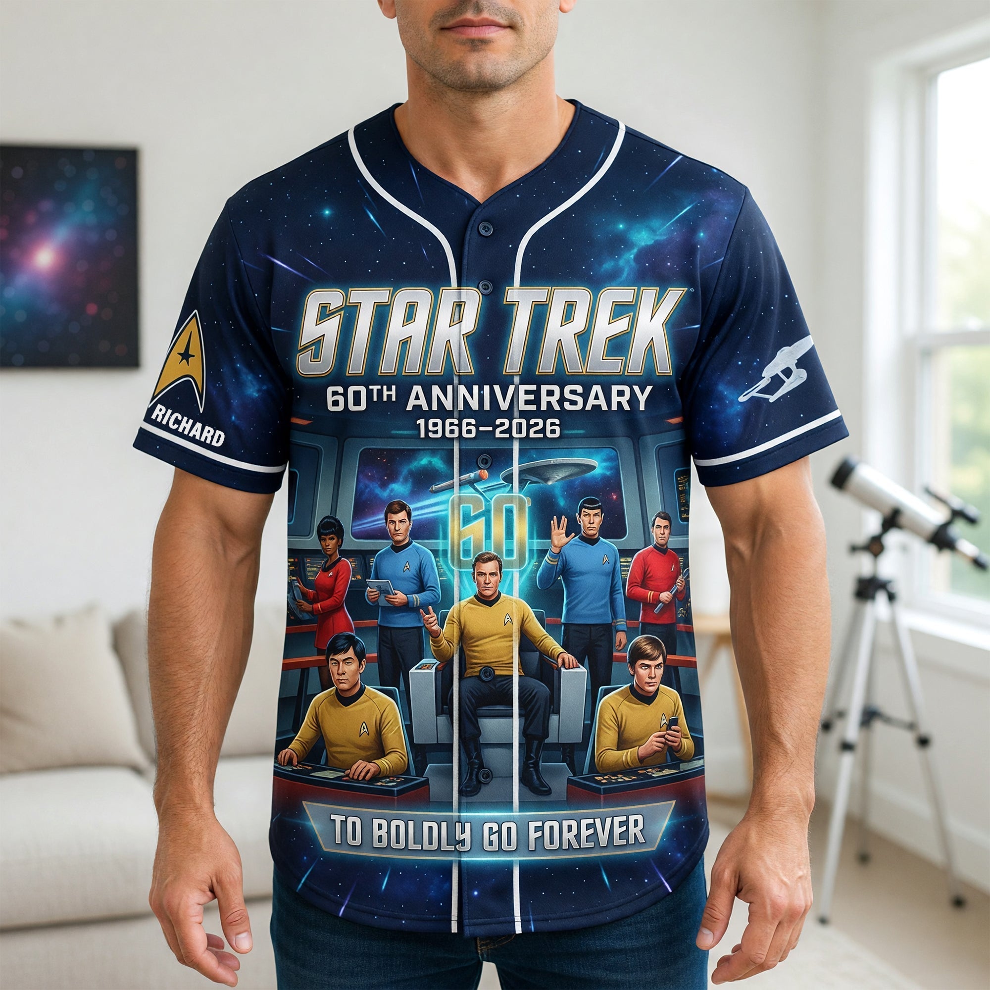 Personalized Star Trek 60th Anniversary Baseball Jersey Gift for Sci-Fi Fans Baseball Jersey GradoCreations