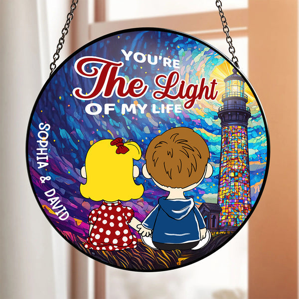 Personalized Stained Glass Suncatcher Custom Couple Gift