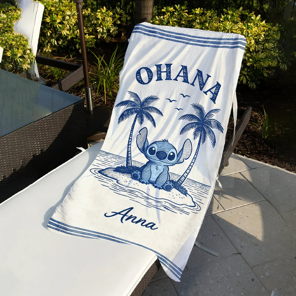 Personalized Cute Alien Beach Towel Gift for Movie Fans