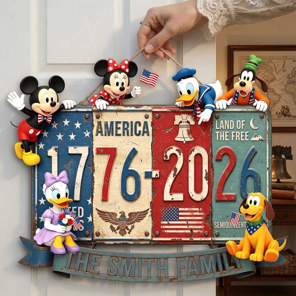 Personalized Metal Sign for Family - American Freedom Celebration Gift