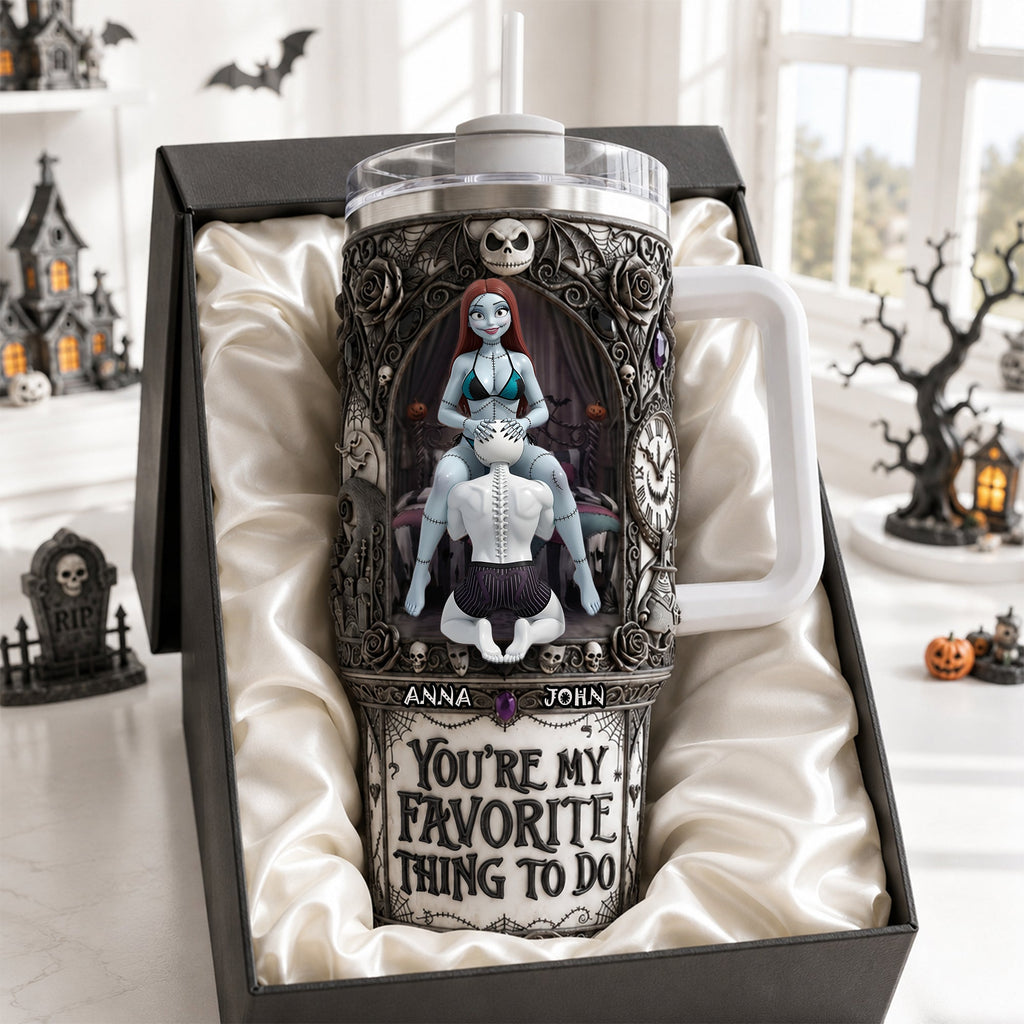 Personalized Tumbler with Handle Unique Halloween Gift for Couples Tumbler GradoCreations