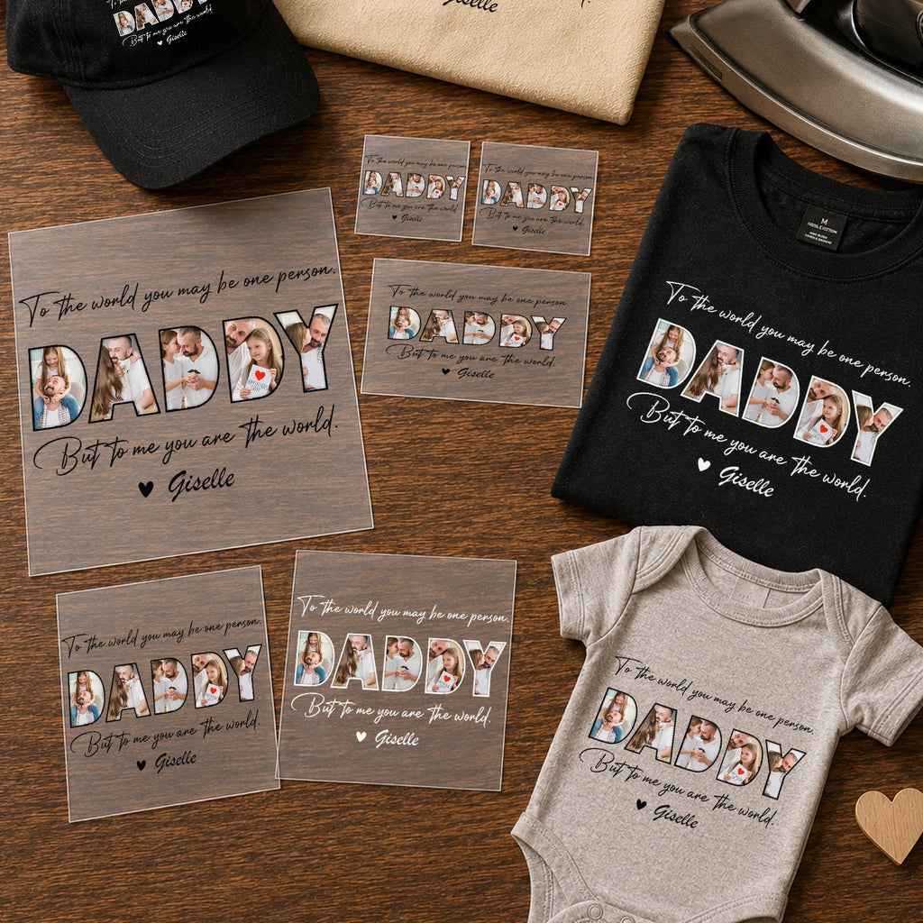 Personalized Photo DTF Transfer Gift for Father's Day Dad HN590 - DTF Transfer different design GradoCreations