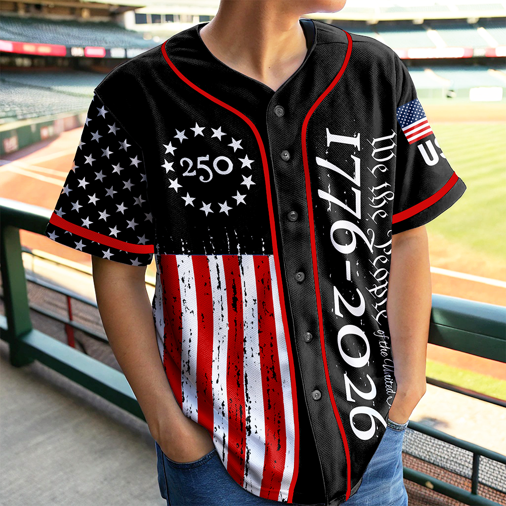 Personalized We The People Baseball Jersey Custom Name 4th of July Gift Jersey Baseball Shirt GradoCreations