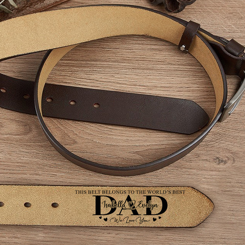 Personalized Leather Belt Custom Name Gift for Dad HN590-Belt GradoCreations