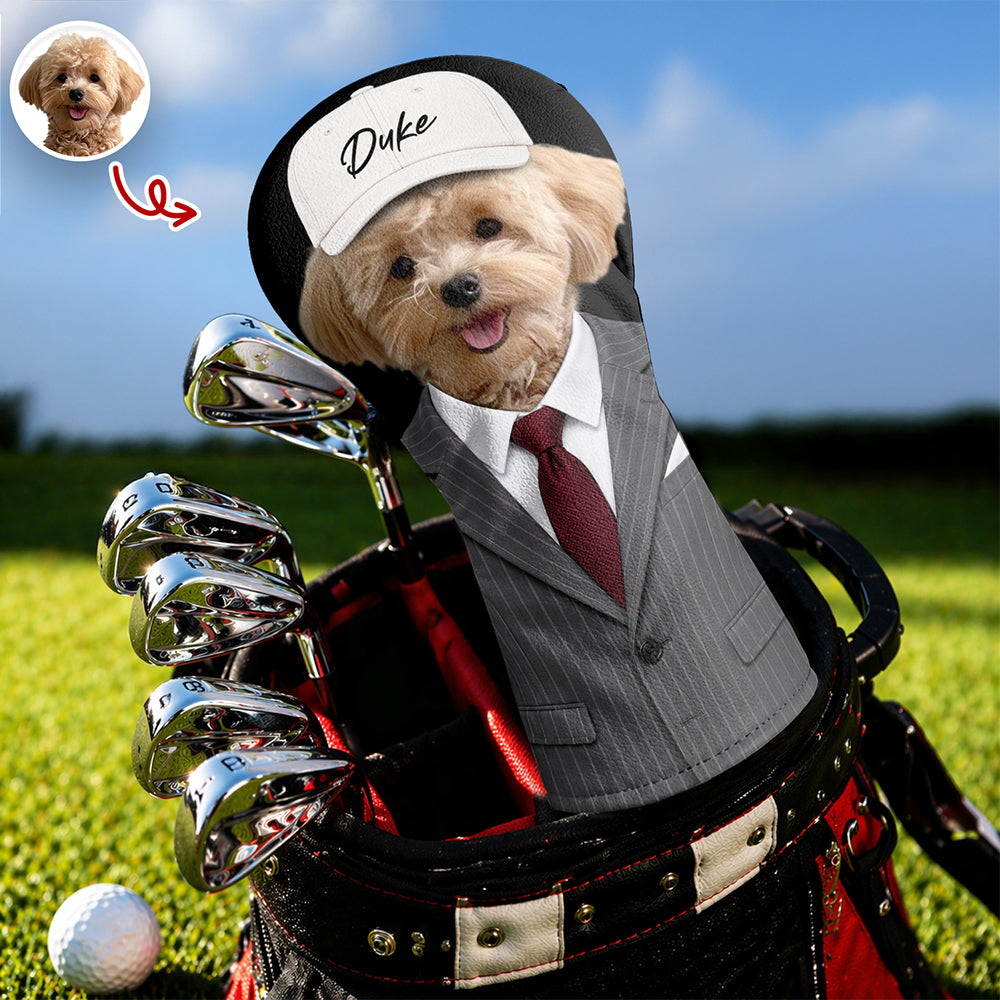 Personalized Dog Photo Golf Head Cover Custom Gift for Dog Dad HN590 - Golf Head Cover GradoCreations